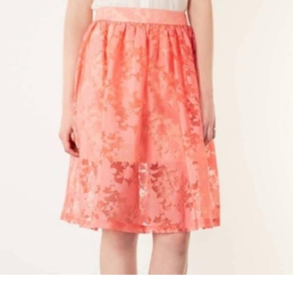 Topshop Floral Burnout Skirt